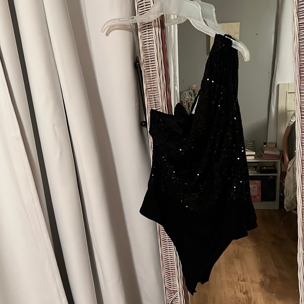 Cloud Ten Black Sequin Body Suit